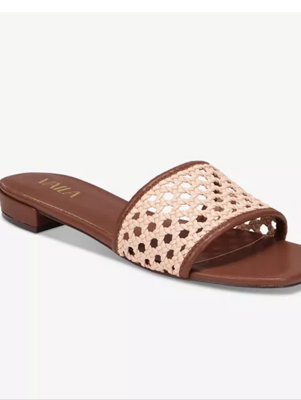 Vaila Womens Brown and Cream Woven Slide Size 11